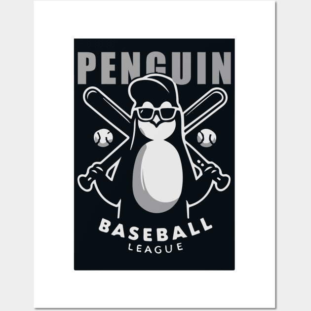 Penguin Baseball Tribute - Penguin Baseball League - Baseball Gift Wall Art by TributeDesigns